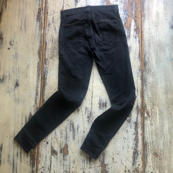 CURRENT/ELLIOTT Moto Stretch Skinny Jeans Faded Black Charcoal Size 25 - Picture 10 of 11